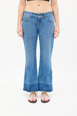 Gucci X Disney Medium Wash Patch Jeans
