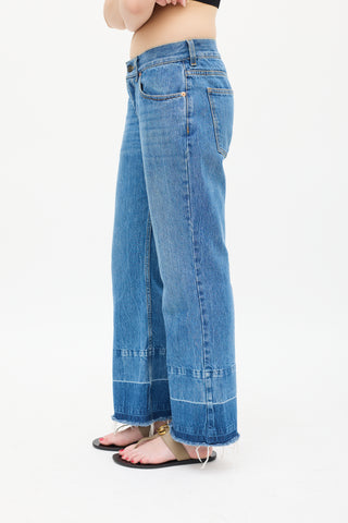 Gucci X Disney Medium Wash Patch Jeans