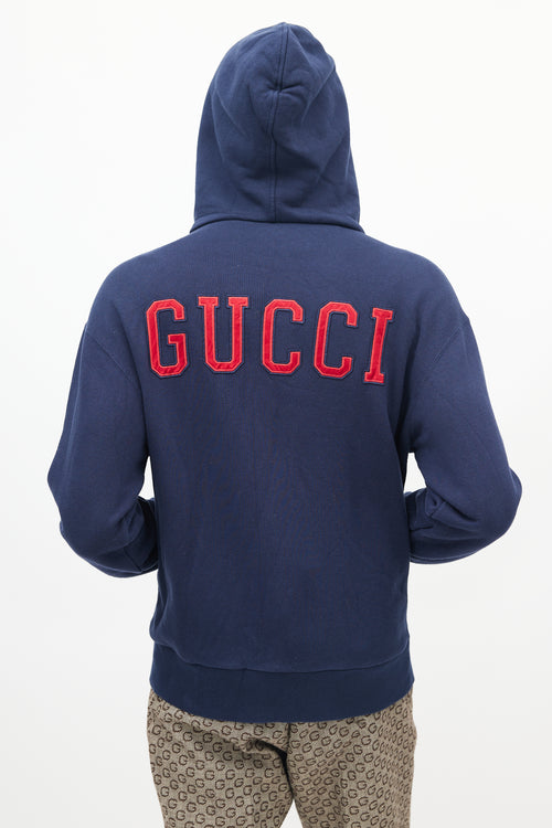 Gucci X New York Yankees Navy & Cream Logo Hoodie