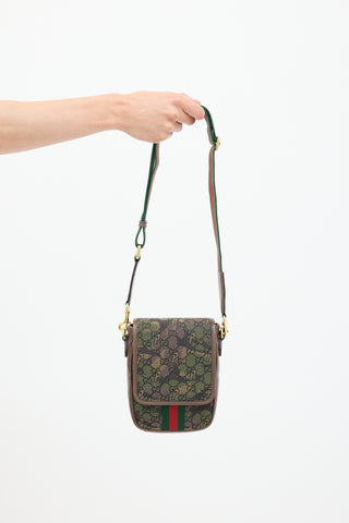 Gucci X Palace GG-P Brown & Green Canvas Messenger Bag