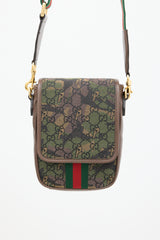Gucci X Palace GG-P Brown & Green Canvas Messenger Bag