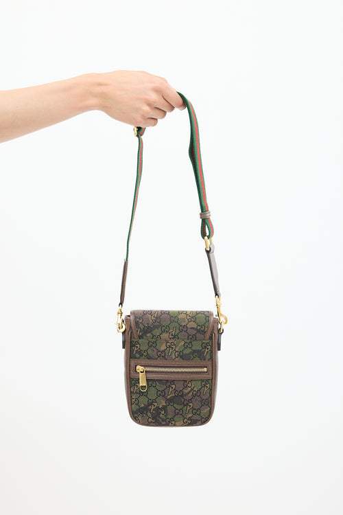 Gucci X Palace GG-P Brown & Green Canvas Messenger Bag