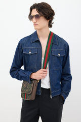 Gucci X Palace GG-P Brown & Green Canvas Messenger Bag