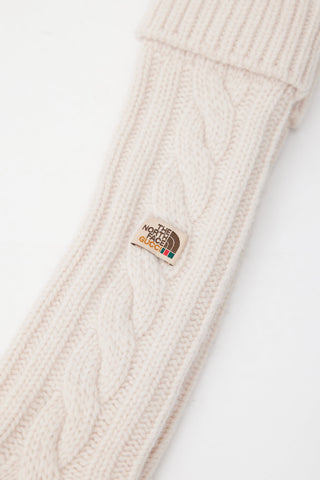 Gucci X The North Face Cream Wool Cable Knit Socks