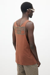 Gucci X Dapper Dan Brown & Yellow Rhinestone Tank