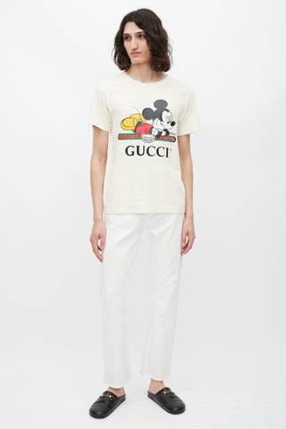 Gucci X Disney Cream & Multicolour Logo T-Shirt
