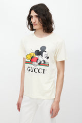 Gucci X Disney Cream & Multicolour Logo T-Shirt