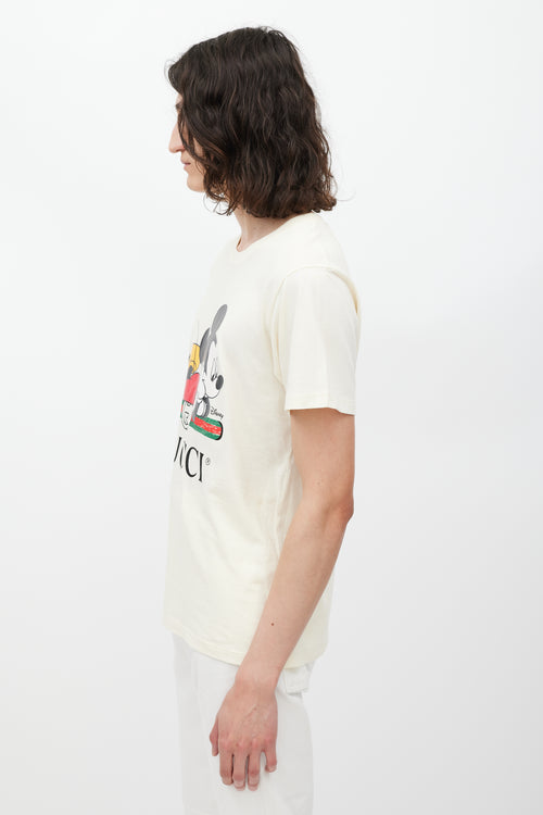 Gucci X Disney Cream & Multicolour Logo T-Shirt