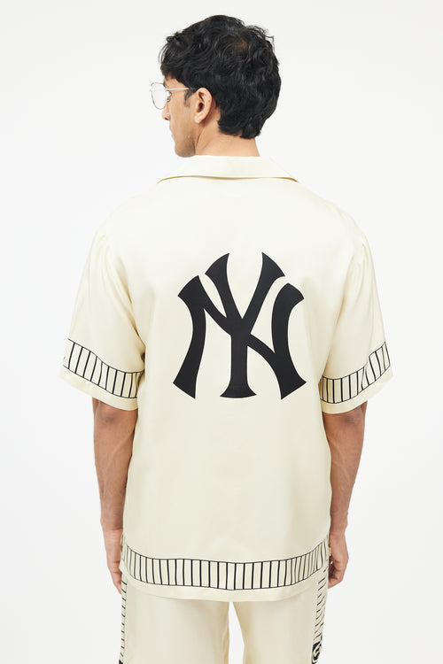 Gucci X New York Yankees Yellow & Black Silk Shirt