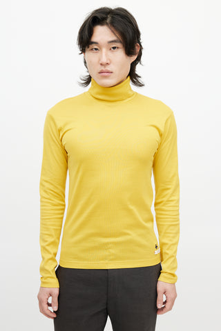 Gucci Yellow Embroidered Logo Turtleneck