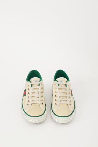 Gucci Cream & Multicolour Canvas Tennis 1977 Sneaker