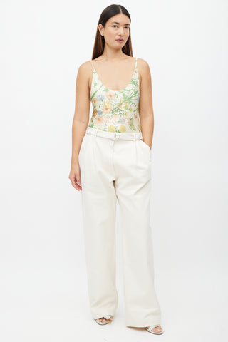 Gucci Yellow & Multi Floral Bodysuit