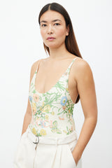 Gucci Yellow & Multi Floral Bodysuit