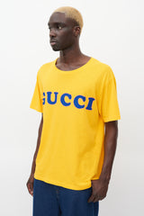 Gucci Yellow & Multicolour Printed Logo T-Shirt
