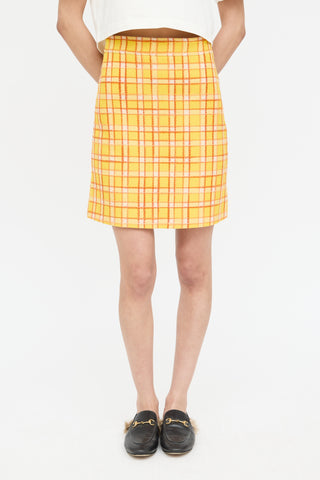 Gucci Wool Plaid Mini Skirt