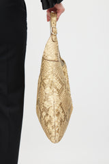 Gucci Brown & Gold Leather Jackie O Bouvier Large Bag