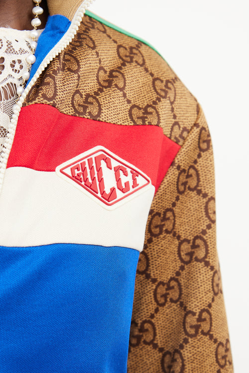 Gucci Blue, Beige & Multi Technical Jacket