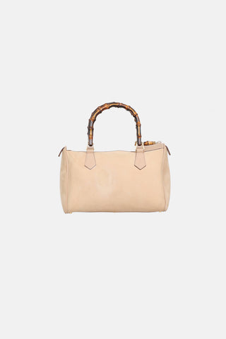 Suede Bamboo Boston Bag