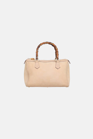 Suede Bamboo Boston Bag