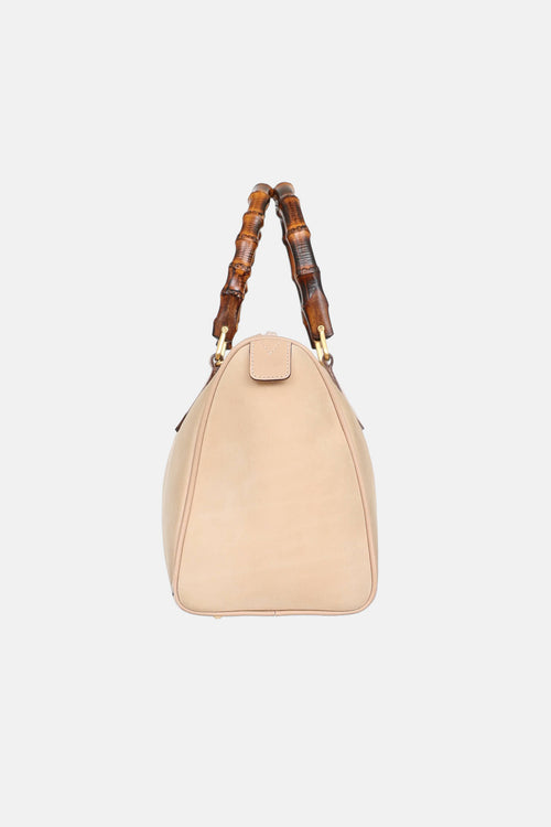 Suede Bamboo Boston Bag
