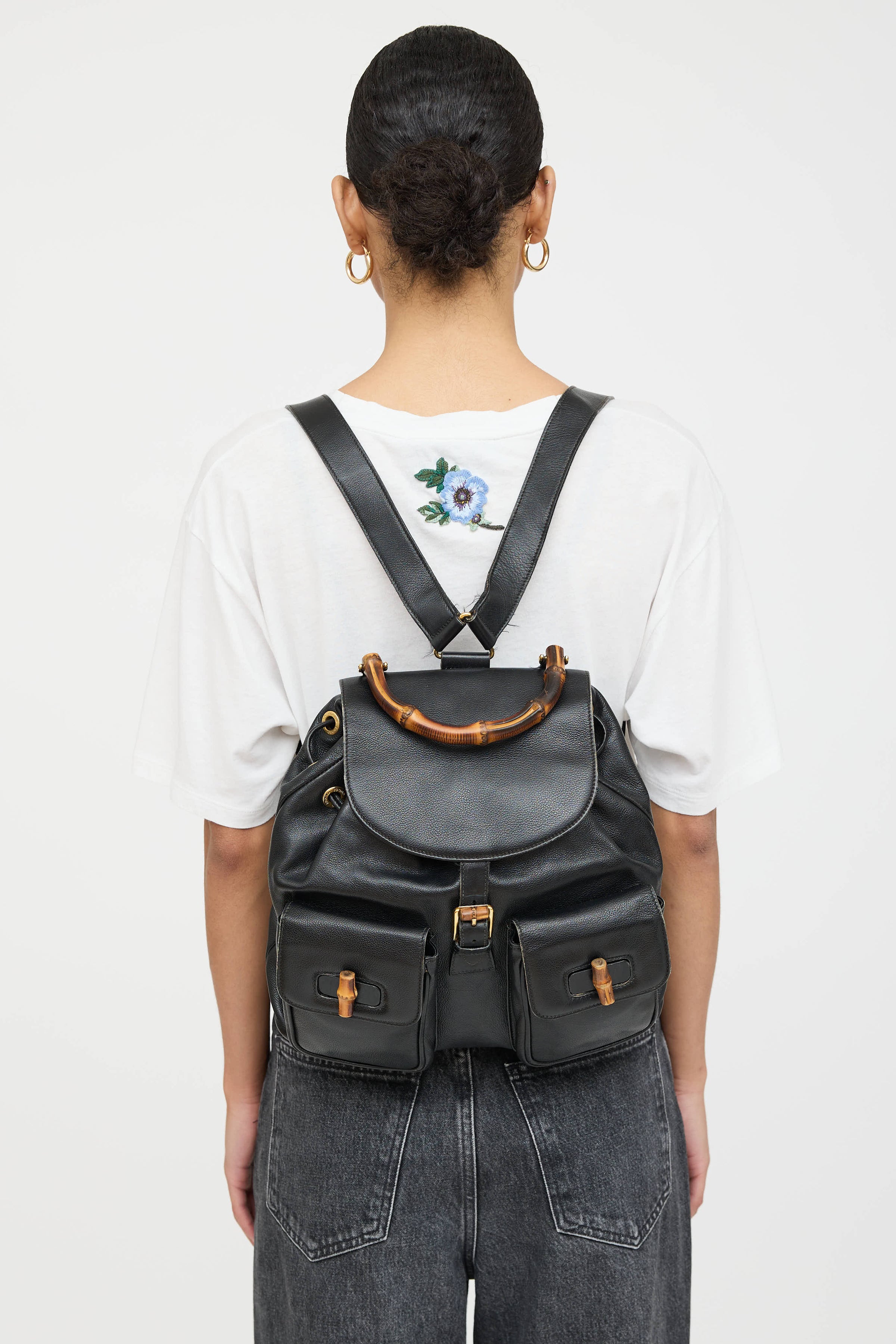 bacci leather backpack Gucci // Leather Bamboo Backpack – VSP Consignment