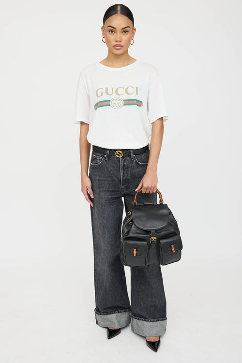 Gucci Leather Bamboo Backpack