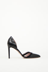 Gucci Black Suede & Leather Pointed Toe Heel