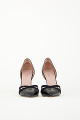 Gucci Black Suede & Leather Pointed Toe Heel