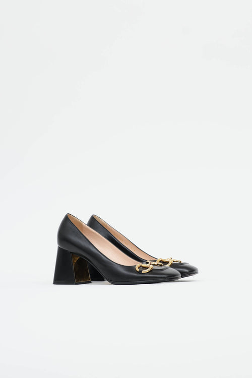 Gucci Leather Horsebit Malaga Heel