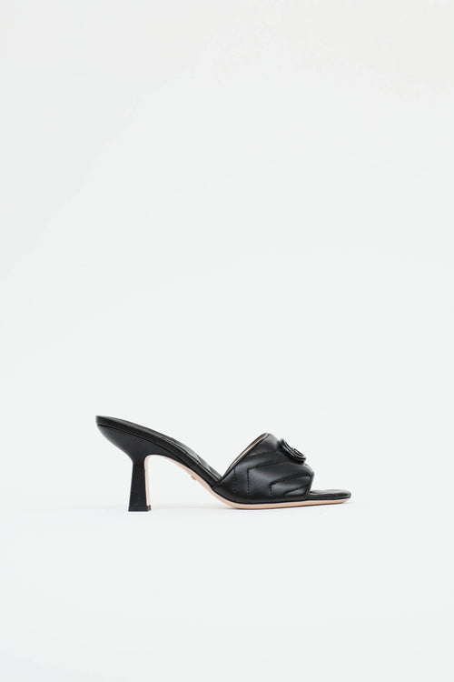 Gucci Leather Marmont Logo Heel