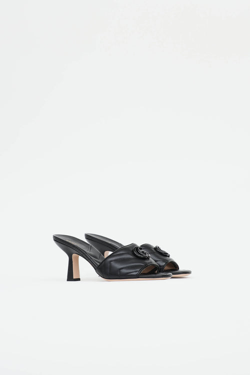 Gucci Leather Marmont Logo Heel