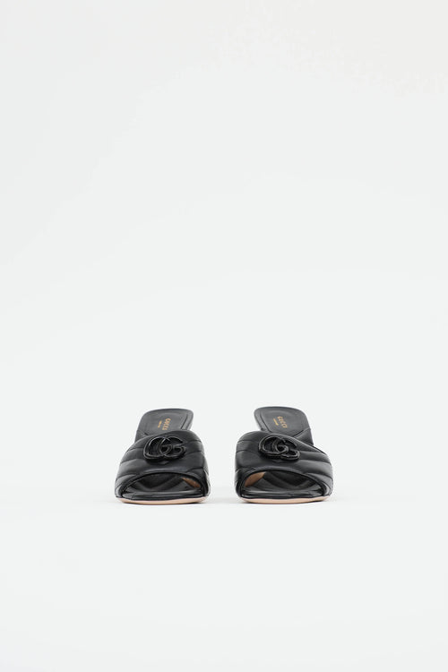 Gucci Leather Marmont Logo Heel