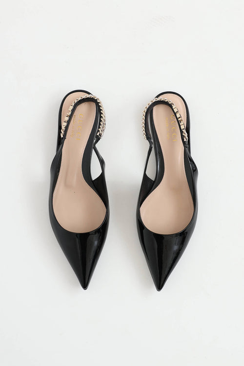 Gucci Patent Slingback Flat