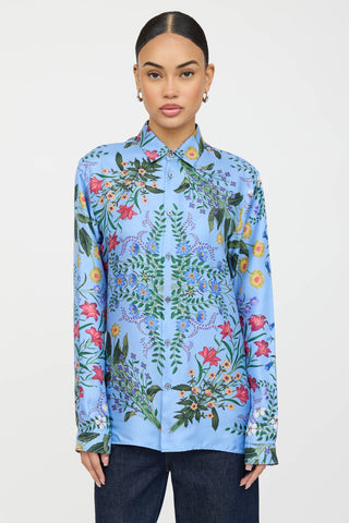 Gucci Silk Floral Button Up Shirt