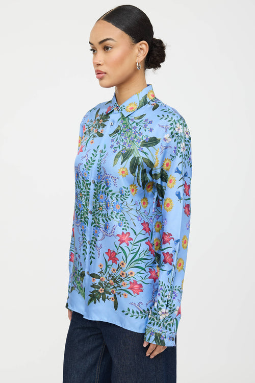 Gucci Silk Floral Button Up Shirt