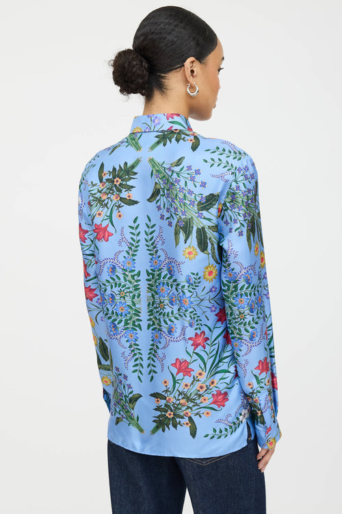 Gucci Silk Floral Button Up Shirt