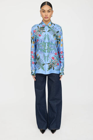 Gucci Silk Floral Button Up Shirt