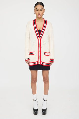 Gucci Knit Striped GG Cardigan