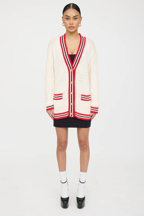 Gucci Knit Striped GG Cardigan