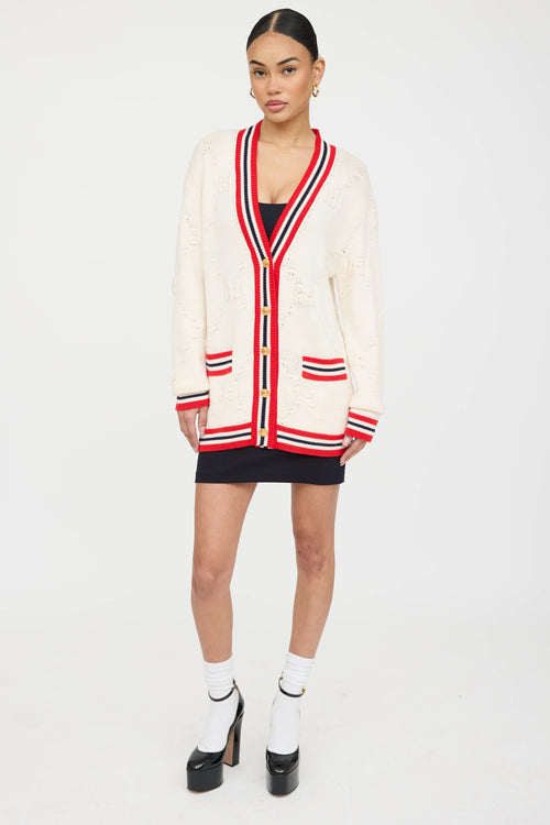 Gucci Knit Striped GG Cardigan