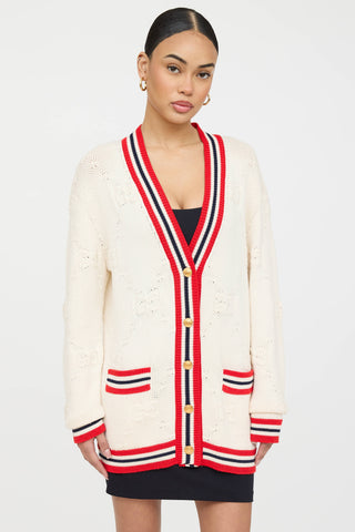 Gucci Knit Striped GG Cardigan