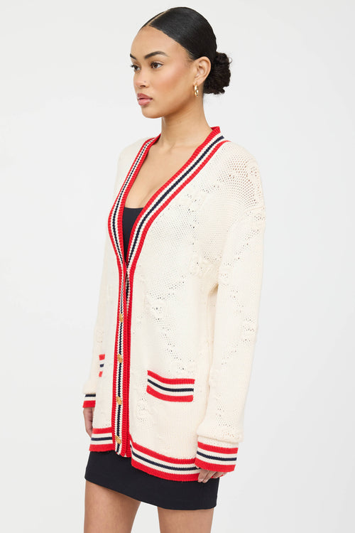 Gucci Knit Striped GG Cardigan