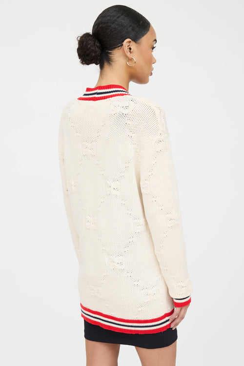 Gucci Knit Striped GG Cardigan