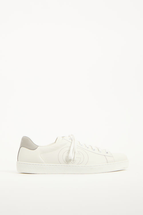 Gucci White Leather GG Ace Sneaker