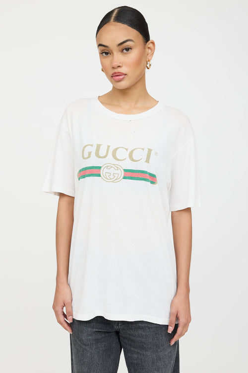 Gucci Distressed Logo T-Shirt