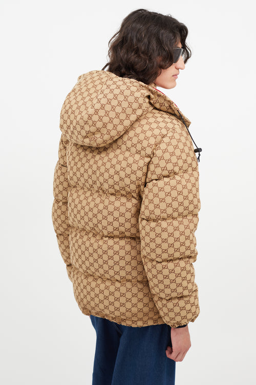 Gucci x The North Face Brown Monogram Down Puffer