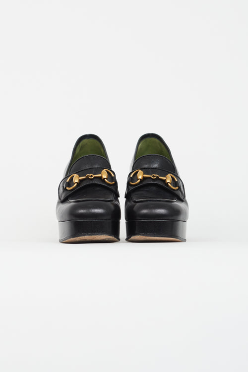 Gucci Black Leather Houdan Platform Loafer