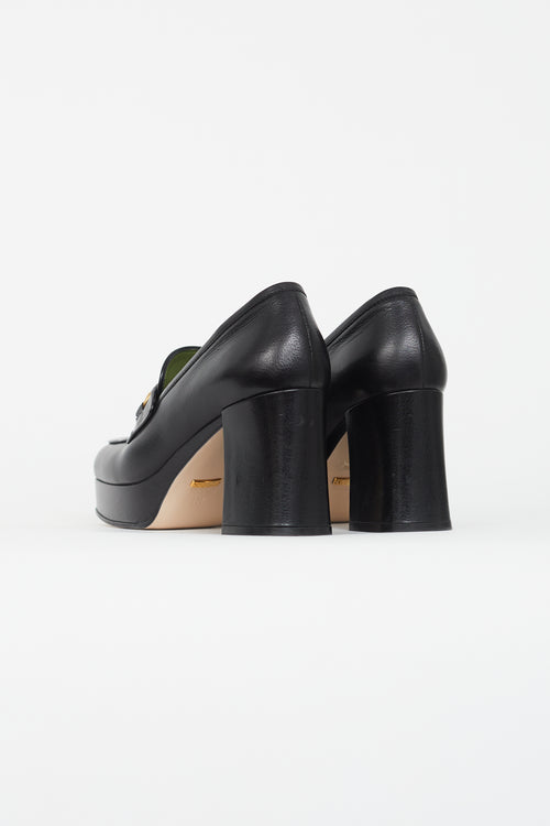 Gucci Black Leather Houdan Platform Loafer