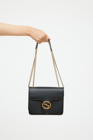 Gucci Black Leather Dollar GG Bag
