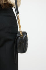 Gucci Black Matelassé Marmont Quilted Bag